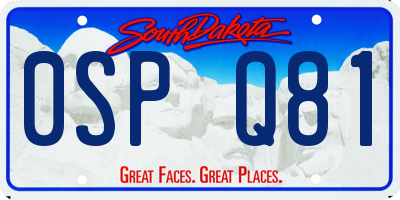 SD license plate 0SPQ81