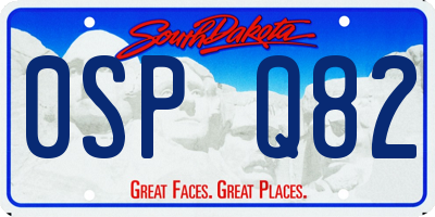SD license plate 0SPQ82