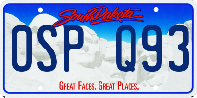 SD license plate 0SPQ93