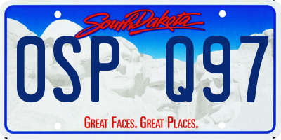 SD license plate 0SPQ97