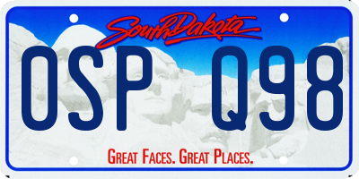 SD license plate 0SPQ98