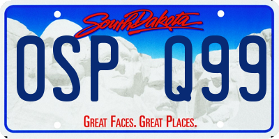 SD license plate 0SPQ99