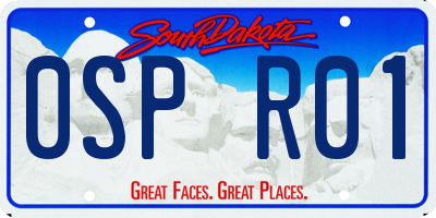 SD license plate 0SPR01