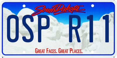 SD license plate 0SPR11