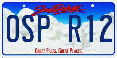 SD license plate 0SPR12