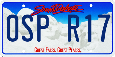 SD license plate 0SPR17