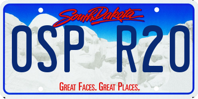 SD license plate 0SPR20