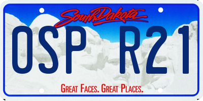 SD license plate 0SPR21