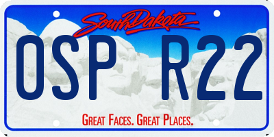 SD license plate 0SPR22