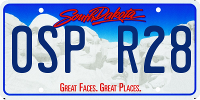 SD license plate 0SPR28