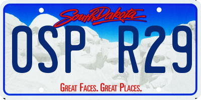 SD license plate 0SPR29
