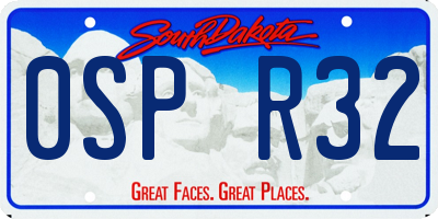 SD license plate 0SPR32