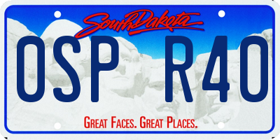 SD license plate 0SPR40