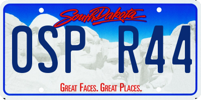 SD license plate 0SPR44