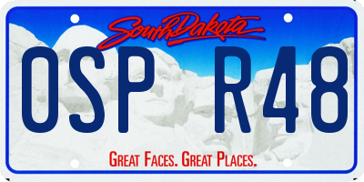 SD license plate 0SPR48