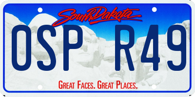 SD license plate 0SPR49