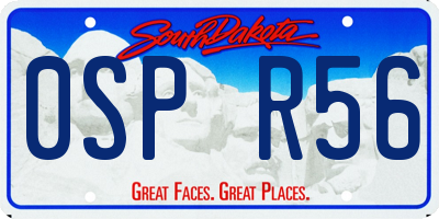 SD license plate 0SPR56