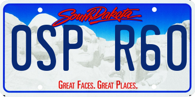 SD license plate 0SPR60