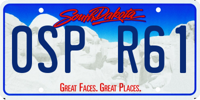 SD license plate 0SPR61