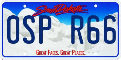 SD license plate 0SPR66