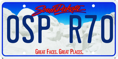 SD license plate 0SPR70