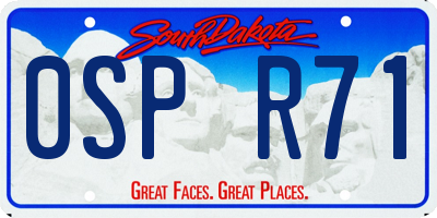 SD license plate 0SPR71