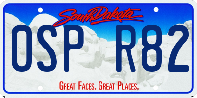 SD license plate 0SPR82