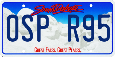 SD license plate 0SPR95