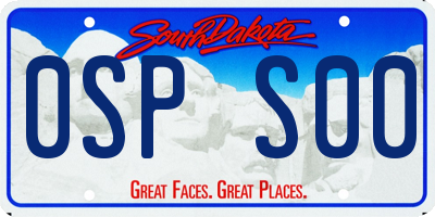 SD license plate 0SPS00