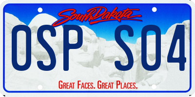 SD license plate 0SPS04