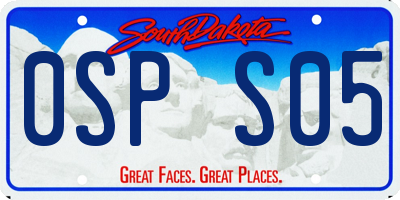 SD license plate 0SPS05