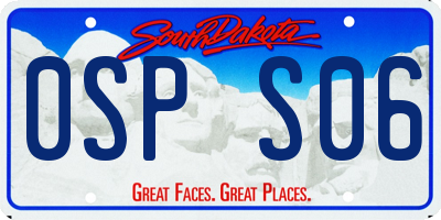 SD license plate 0SPS06