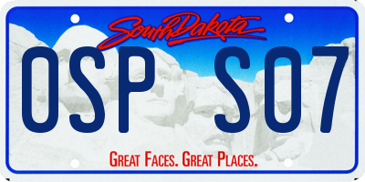 SD license plate 0SPS07