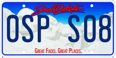 SD license plate 0SPS08