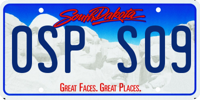 SD license plate 0SPS09