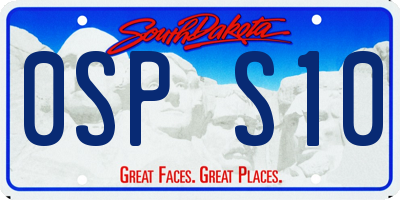 SD license plate 0SPS10