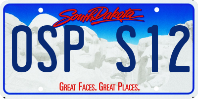 SD license plate 0SPS12