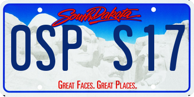 SD license plate 0SPS17