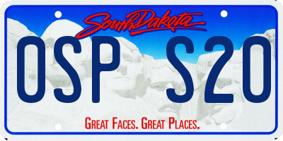 SD license plate 0SPS20
