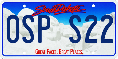 SD license plate 0SPS22