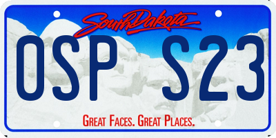 SD license plate 0SPS23