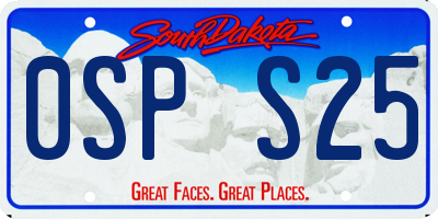 SD license plate 0SPS25