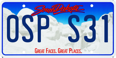 SD license plate 0SPS31
