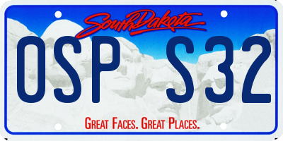 SD license plate 0SPS32
