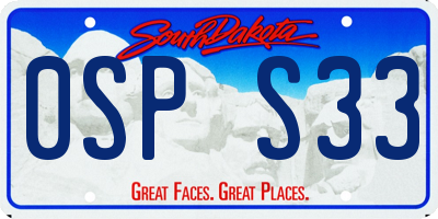 SD license plate 0SPS33