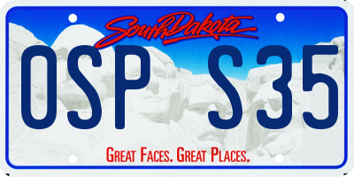 SD license plate 0SPS35