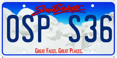 SD license plate 0SPS36