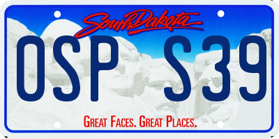 SD license plate 0SPS39