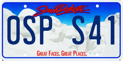 SD license plate 0SPS41