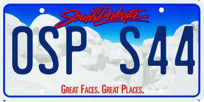 SD license plate 0SPS44